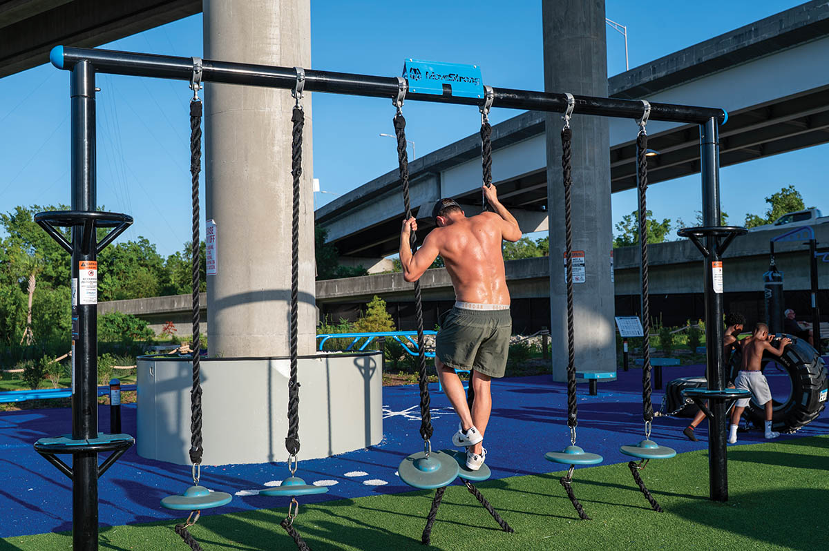 Memorial Waterfront Park expansion fitness area.